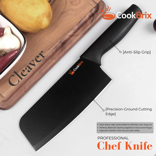 CookBrix Pro Black 3-Piece Kitchen Knife Set