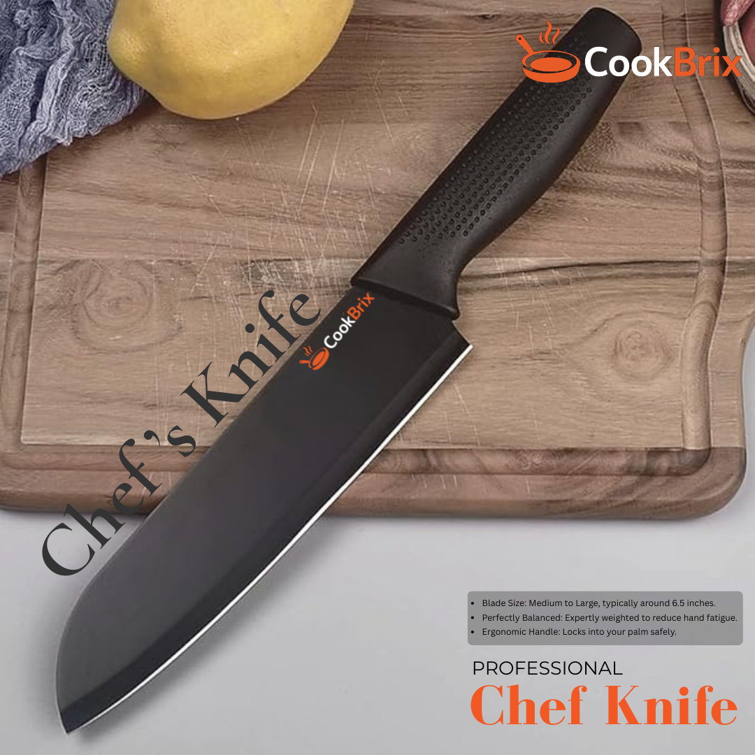 CookBrix Pro Black 3-Piece Kitchen Knife Set